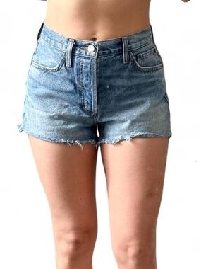 High-Rise Light Blue Denim Cutoff Shorts